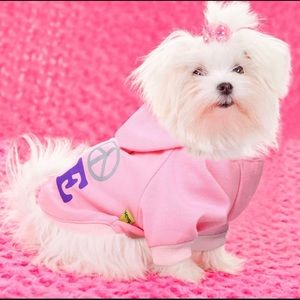 New Cute Pink LOVE Hoodie Sweatshirt for Small Dog